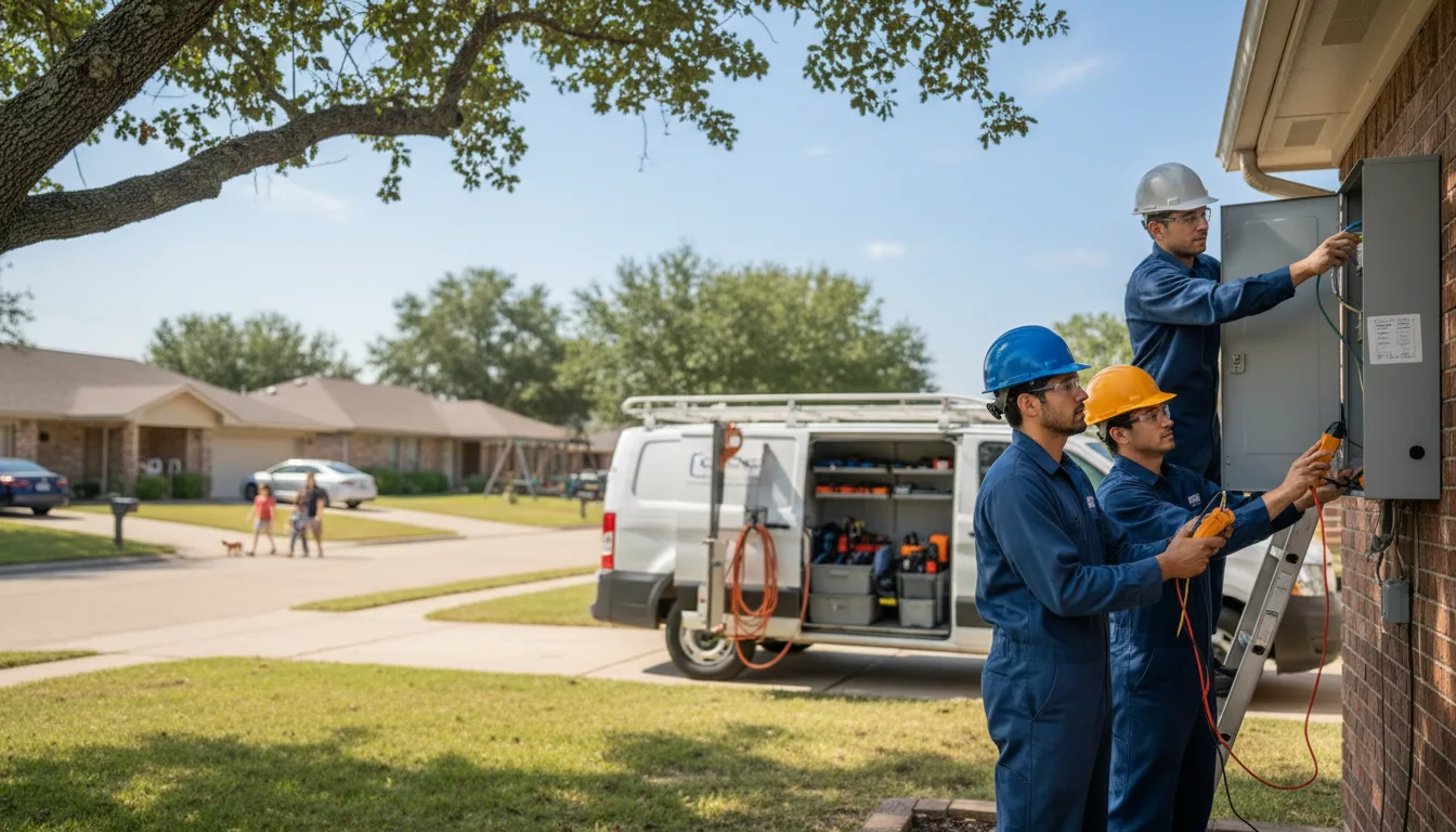 Certified electrician providing emergency electrical services in Goldsmith, TX